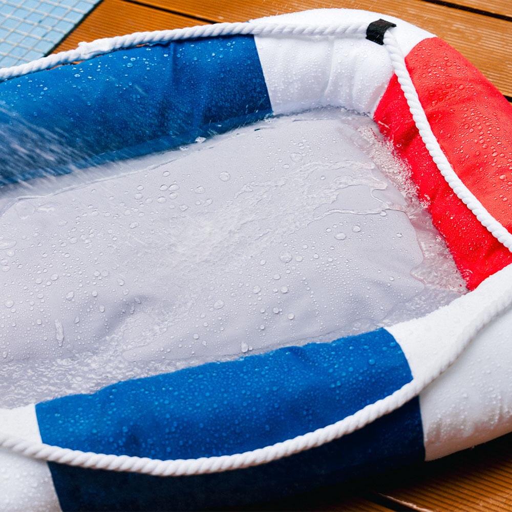 Lit pour animal en forme de bateau imperméable et rafraîchissant avec oreiller – Chill Raft