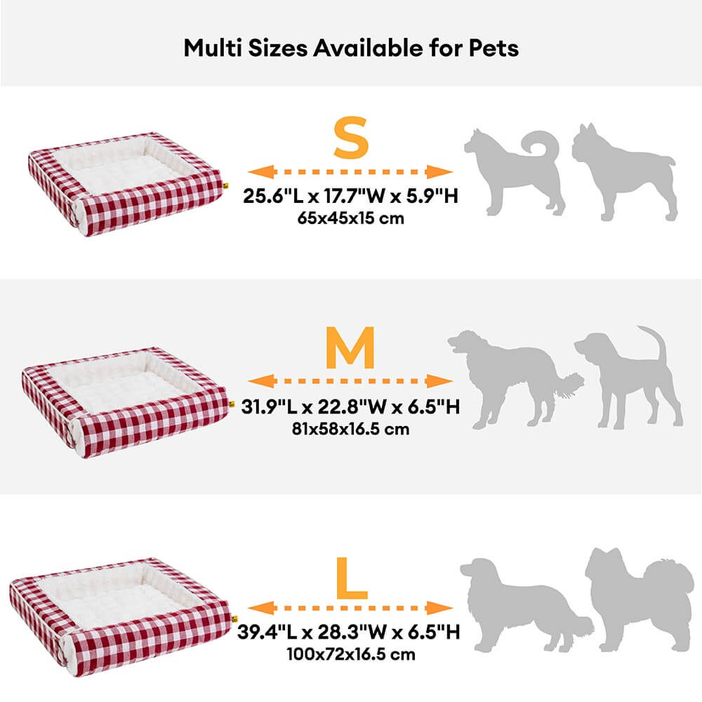 Lit pour chien classique en plaid ergonomique apaisant extensible et lavable