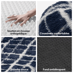 Lit orthopédique pour chat en peluche à motifs écossais - Confort douillet