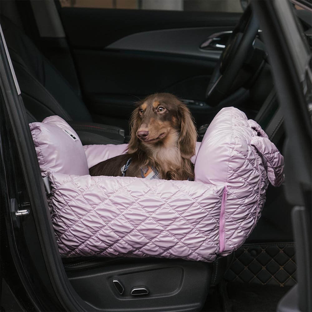 Siège auto pour chien en velours matelassé Luxe Nuage