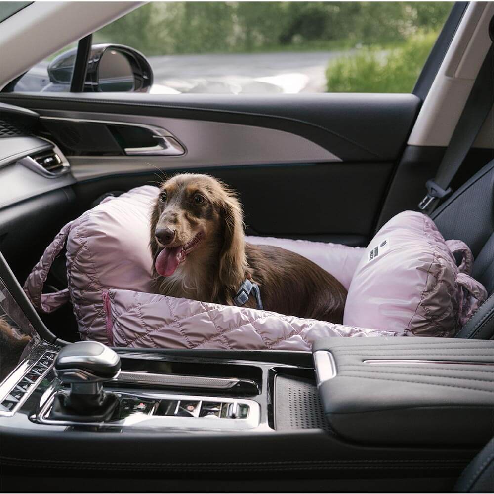 Siège auto pour chien en velours matelassé Luxe Nuage