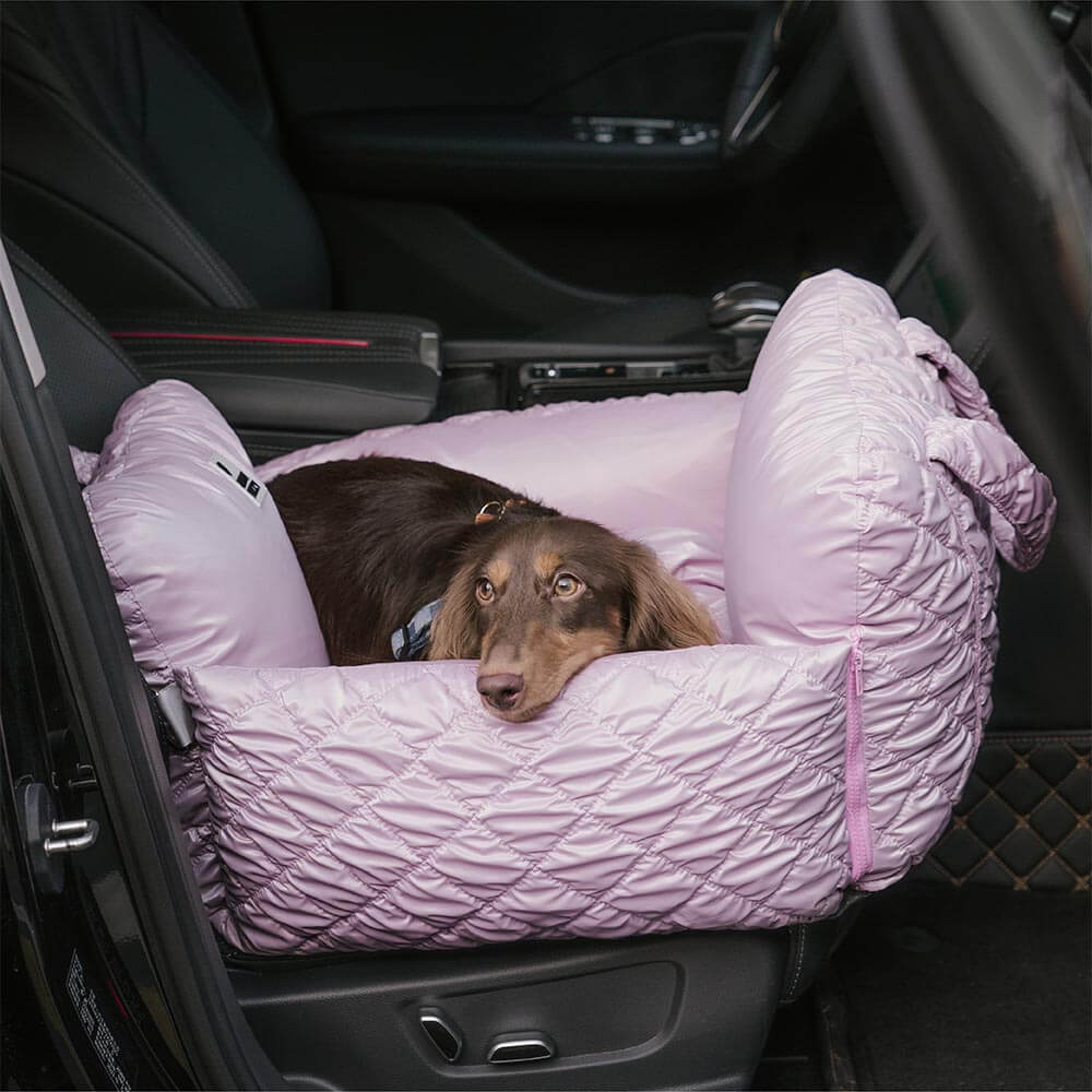 Siège auto pour chien en velours matelassé Luxe Nuage