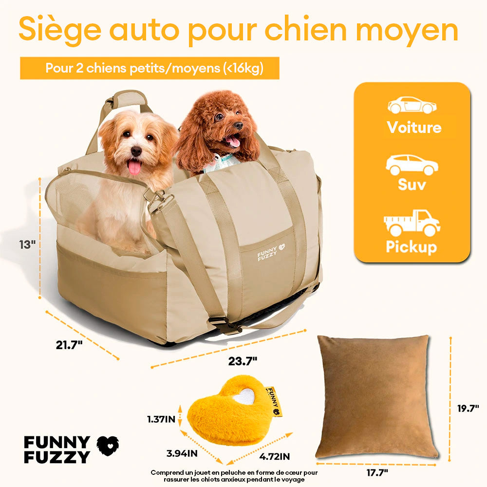 Siège d'auto pour chien imperméable et respirant - Pup Rover
