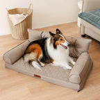 Luxe lit pour chien grand en simili cuir pliable orthopédique - CoreLounge