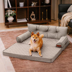 Luxe lit pour chien grand en simili cuir pliable orthopédique - CoreLounge