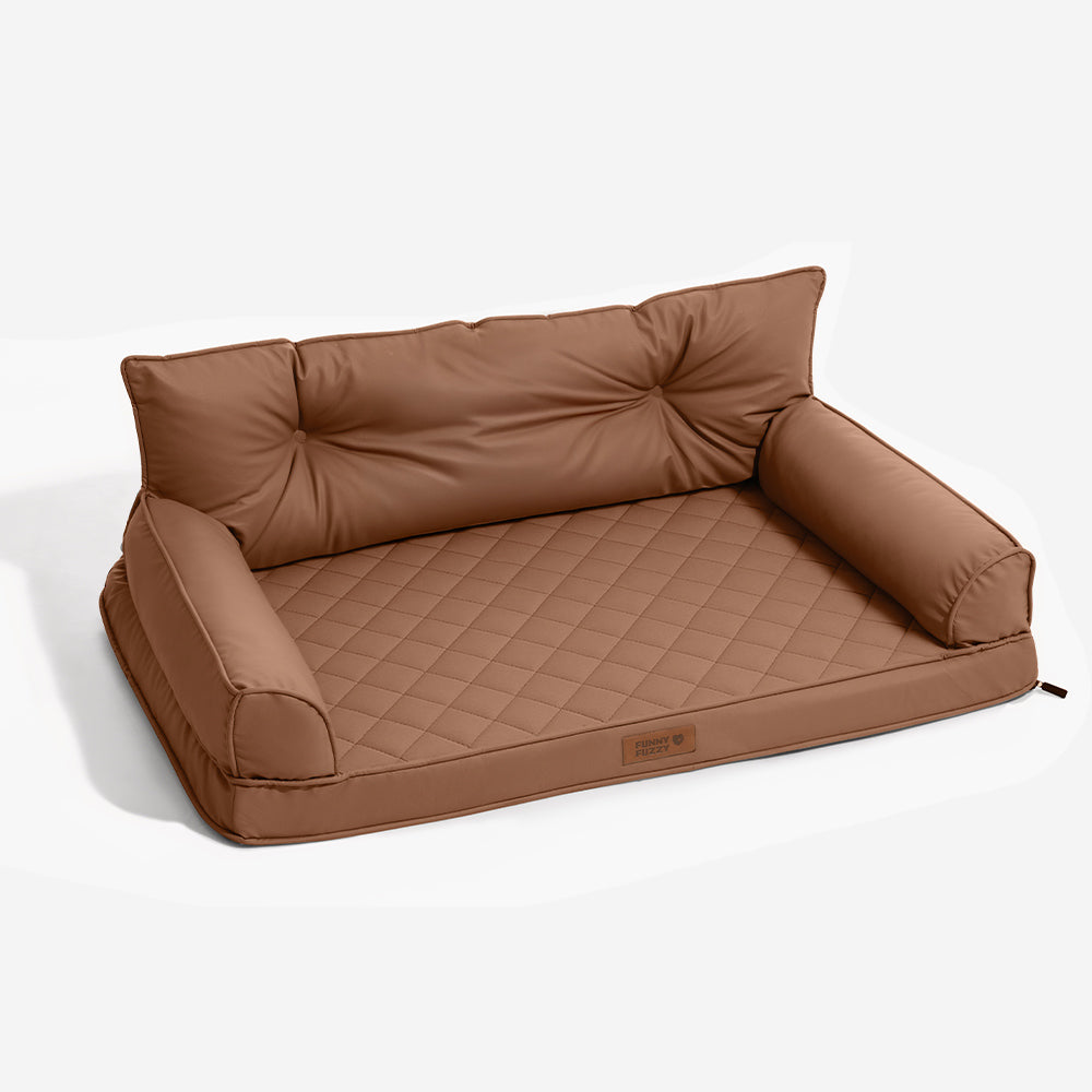 Luxe lit pour chien grand en simili cuir pliable orthopédique - CoreLounge