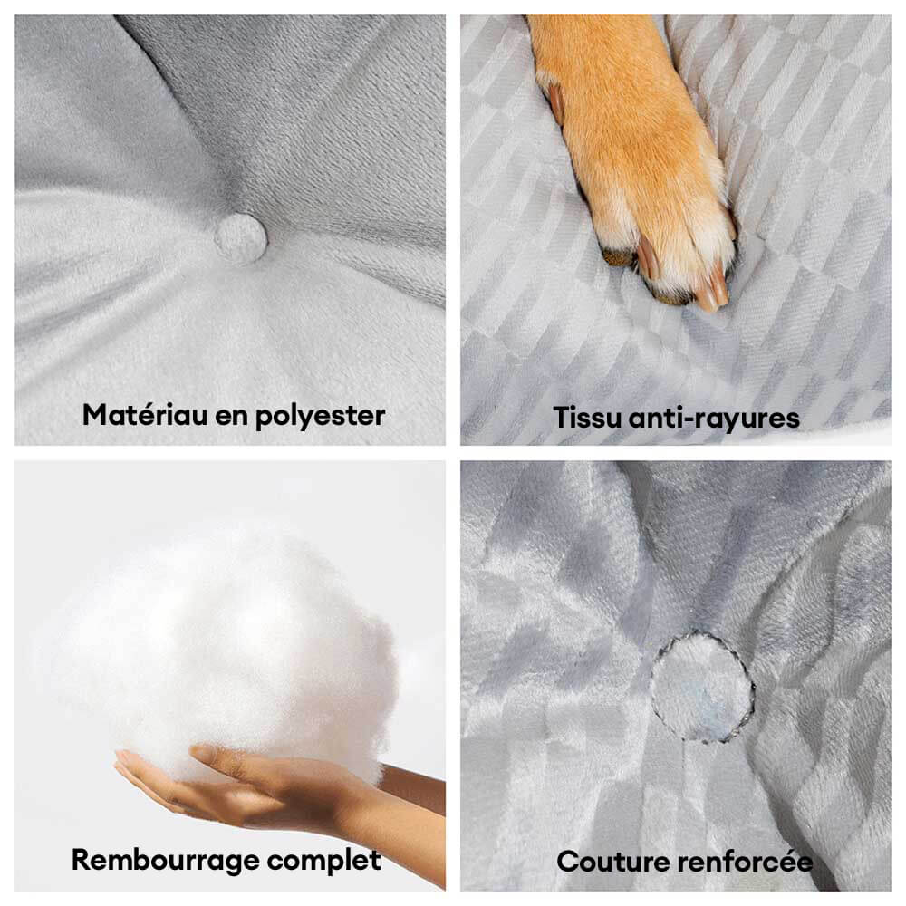 Tapis apaisant lavable double face en peluche pour chat