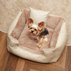 Lit pour chien carré en faux cuir Cozy Diamond pour chiots