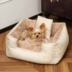 Lit pour chien carré en faux cuir Cozy Diamond pour chiots