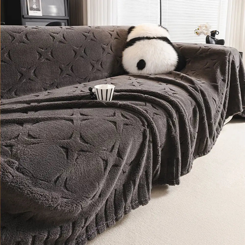 Housse de canapé décorative en jacquard texturé crème