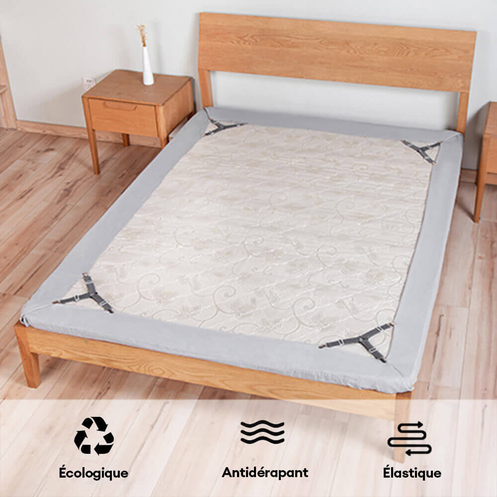 Sangles de drap élastiques antidérapantes ajustables avec clips métalliques