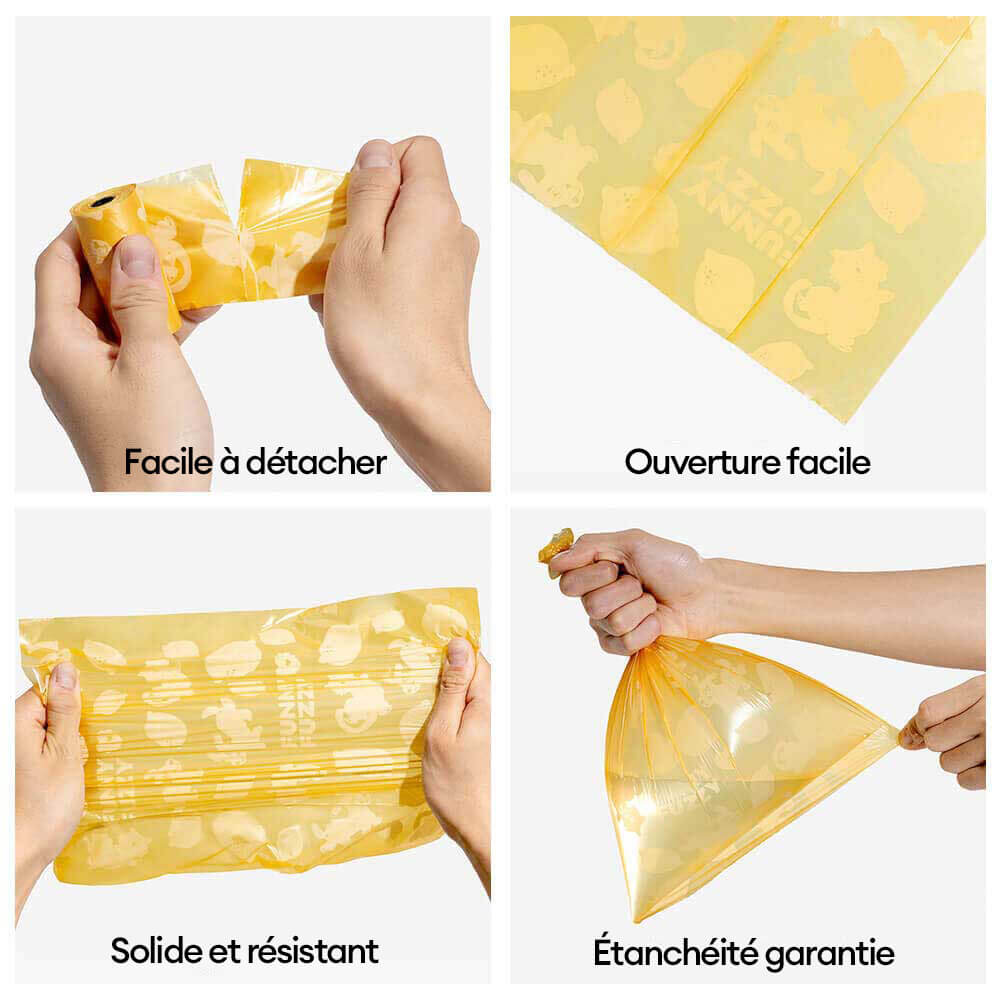 Sacs à crottes recyclés durables parfumés citron FUNNYFUZZY - Fresh Up
