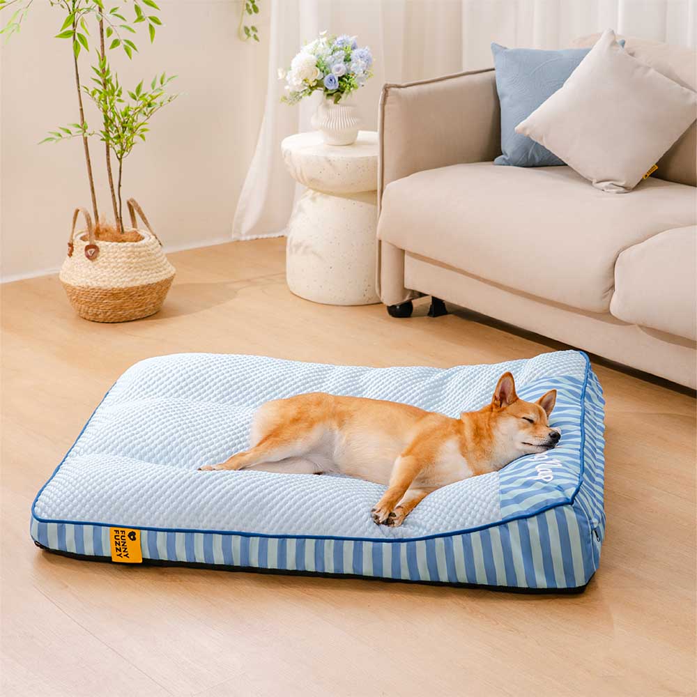 Lit orthopédique pour chien rectangulaire extra large lavable - Sieste rafraîchissante