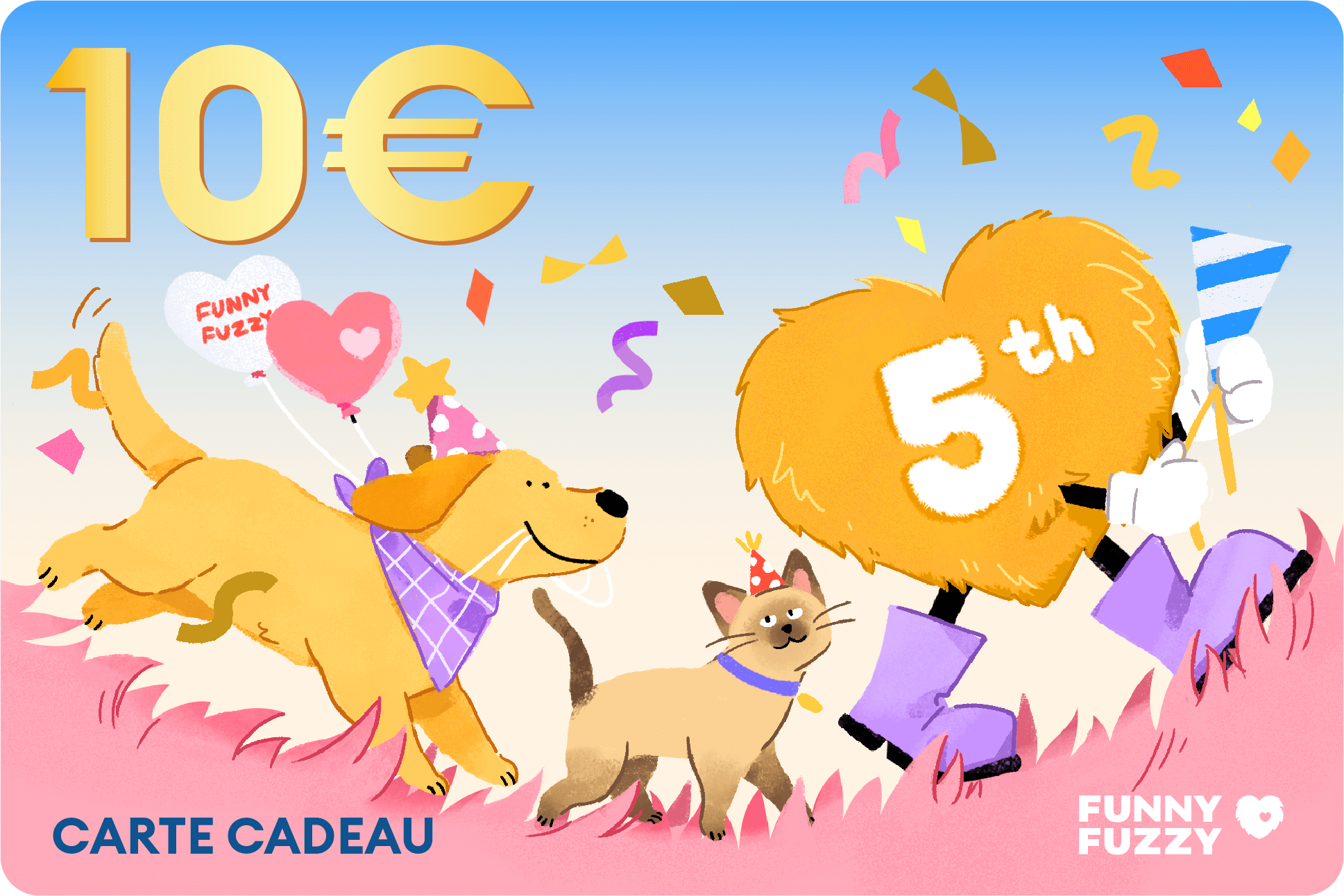 Carte Cadeau Spéciale 5e Anniversaire FUNNYFUZZY 2025