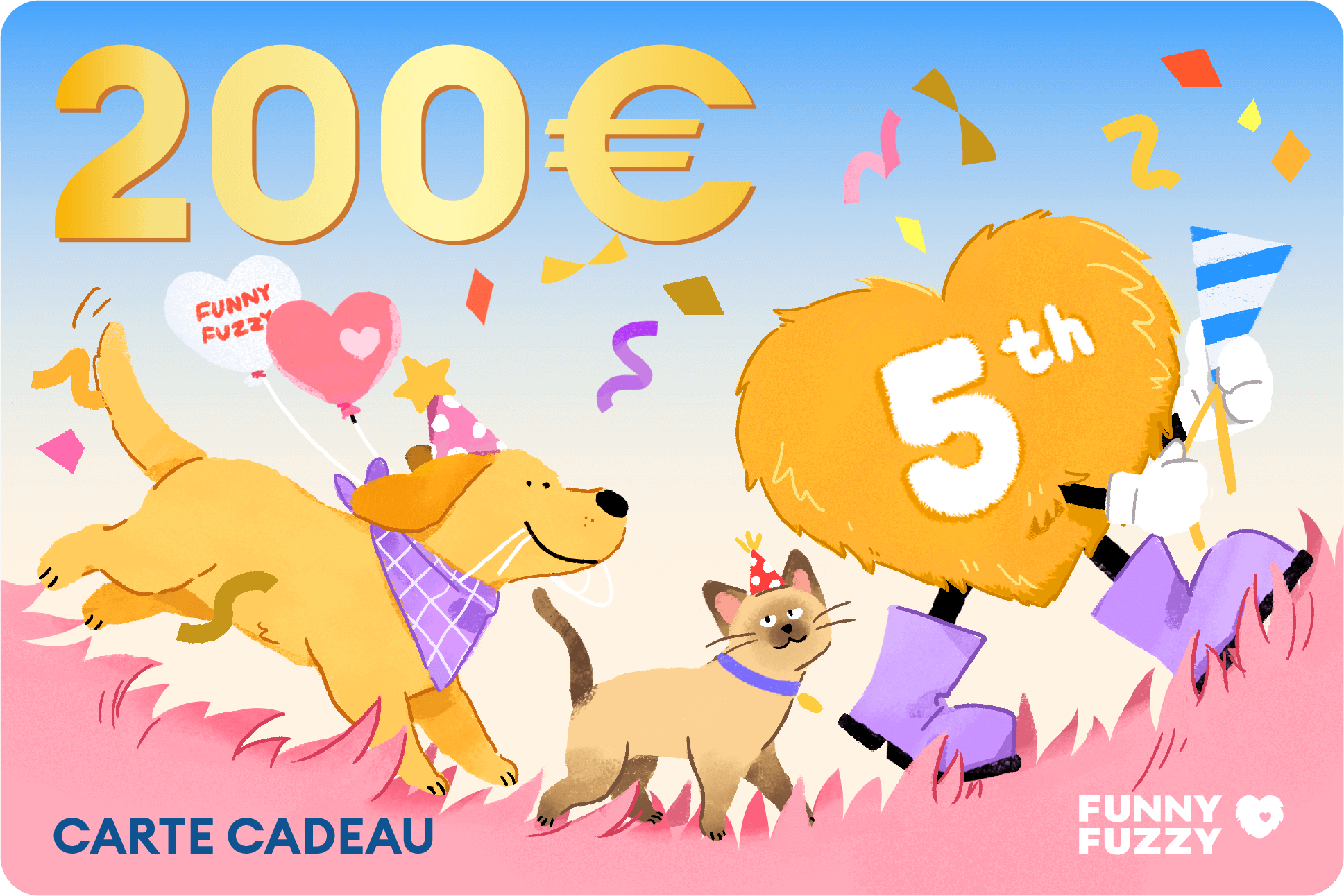 Carte Cadeau Spéciale 5e Anniversaire FUNNYFUZZY 2025
