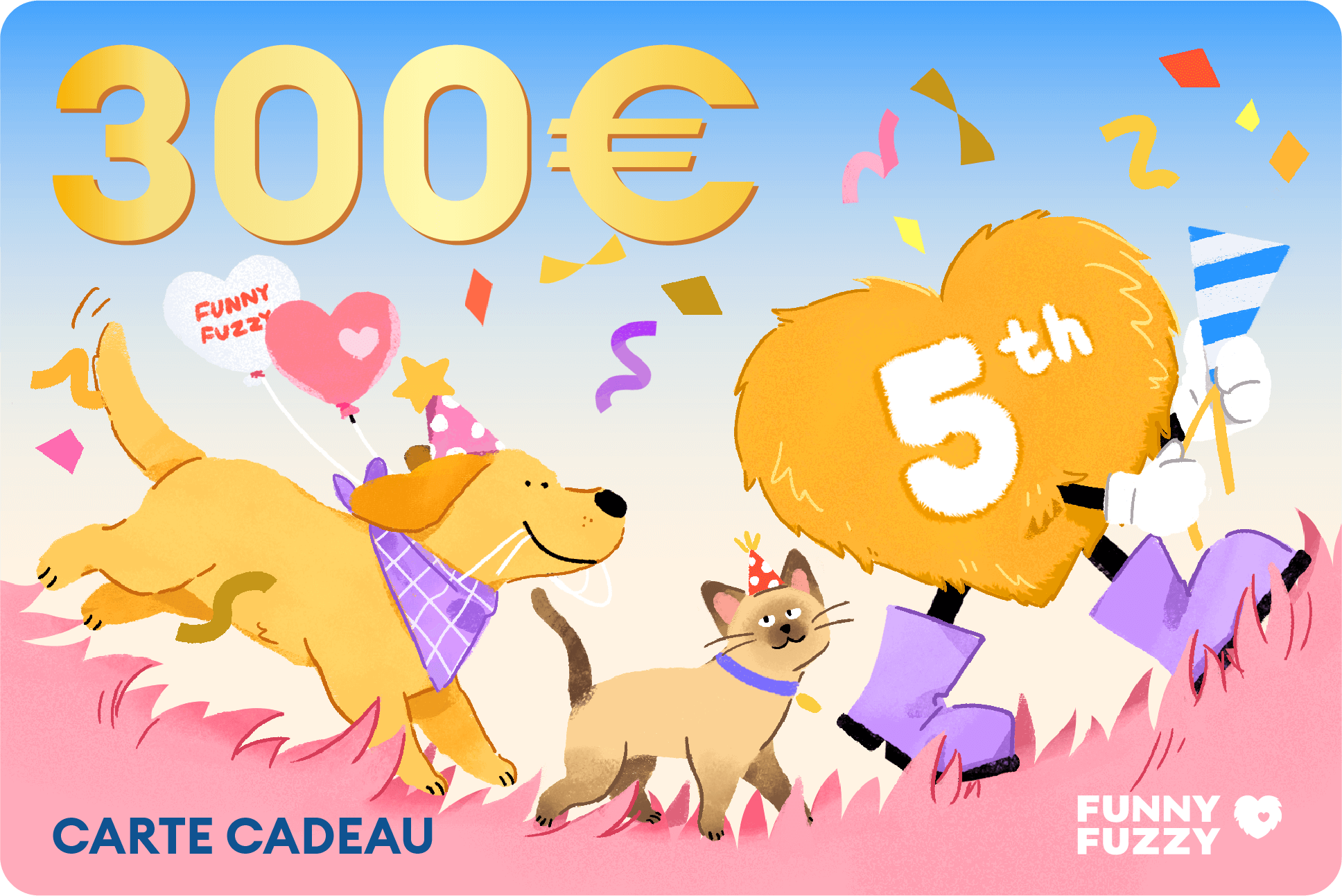 Carte Cadeau Spéciale 5e Anniversaire FUNNYFUZZY 2025
