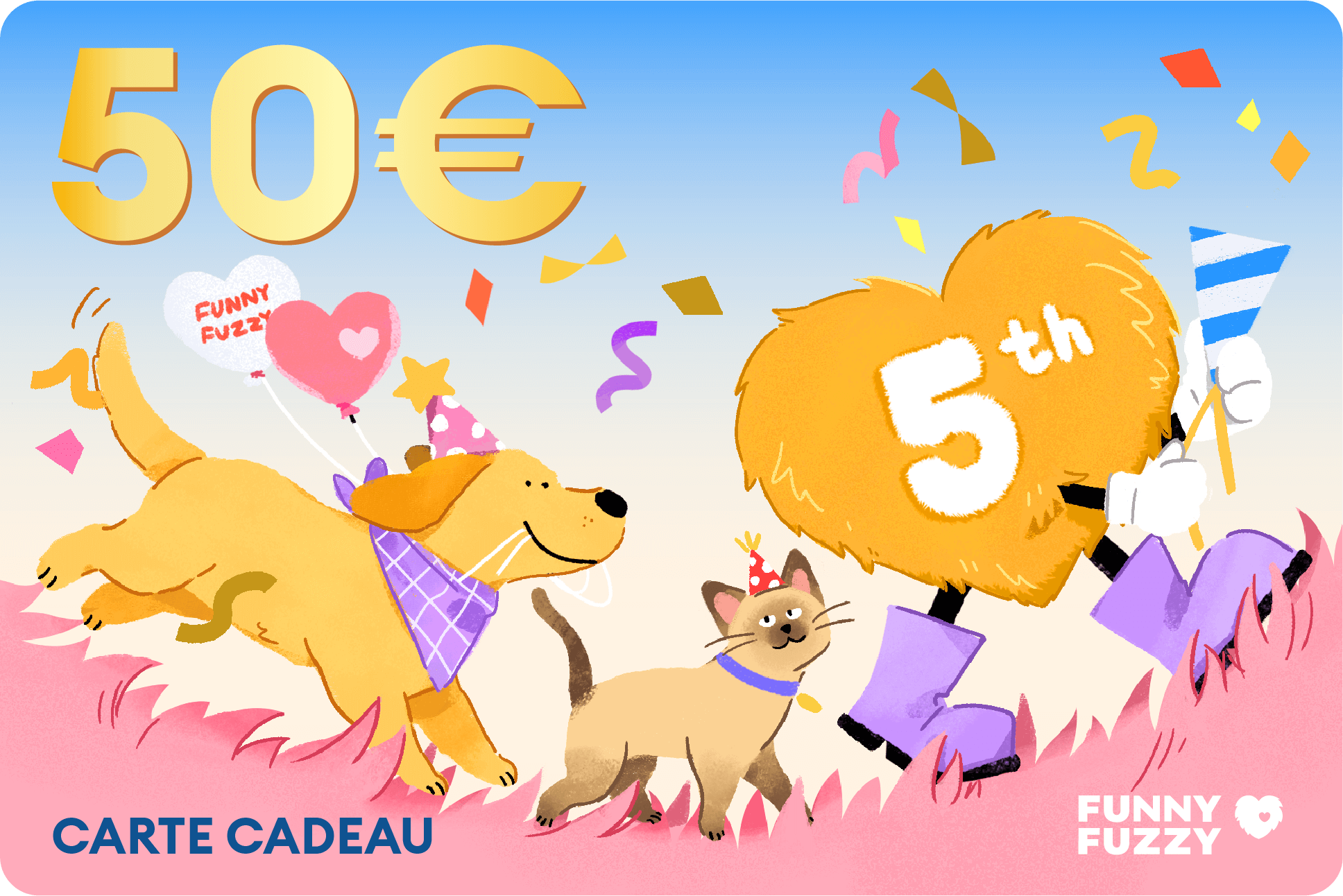 Carte Cadeau Spéciale 5e Anniversaire FUNNYFUZZY 2025