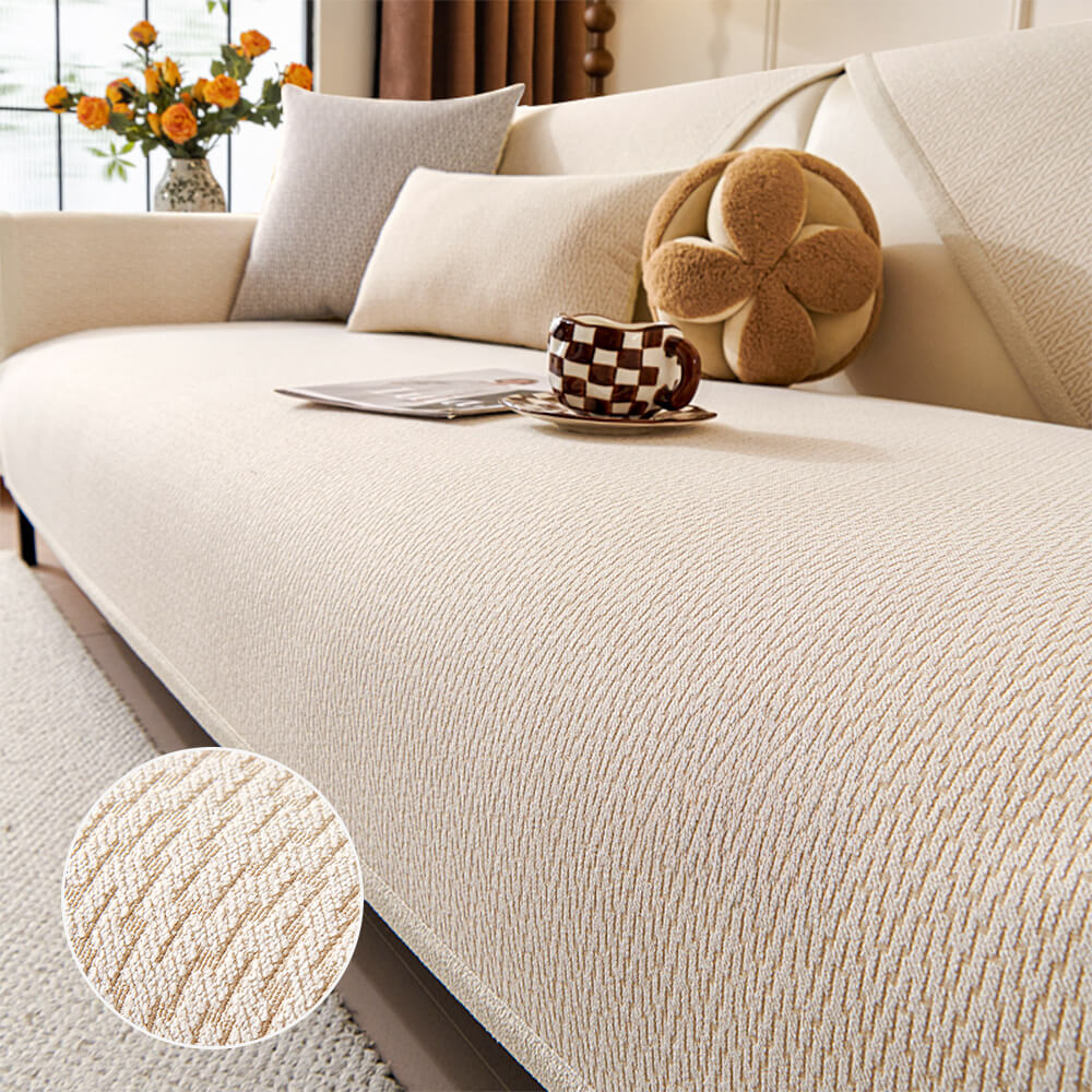 Housse de canapé antidérapante en tissu chenille résistant aux griffes pour intérieur minimaliste