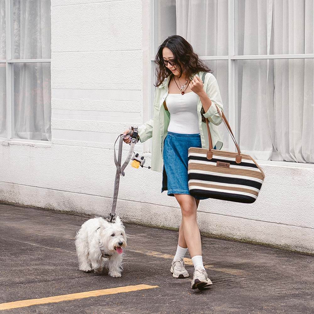 Sac de plage en coton tissé léger fait main transport pour animaux idéal pour les vacances d'été