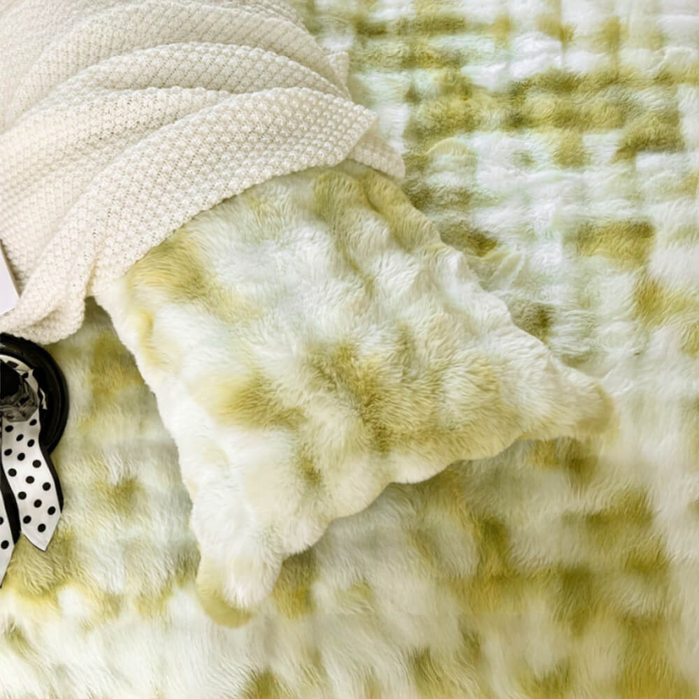 Oreiller coussin confortable en fausse fourrure de lapin à bulles pour tête de lit