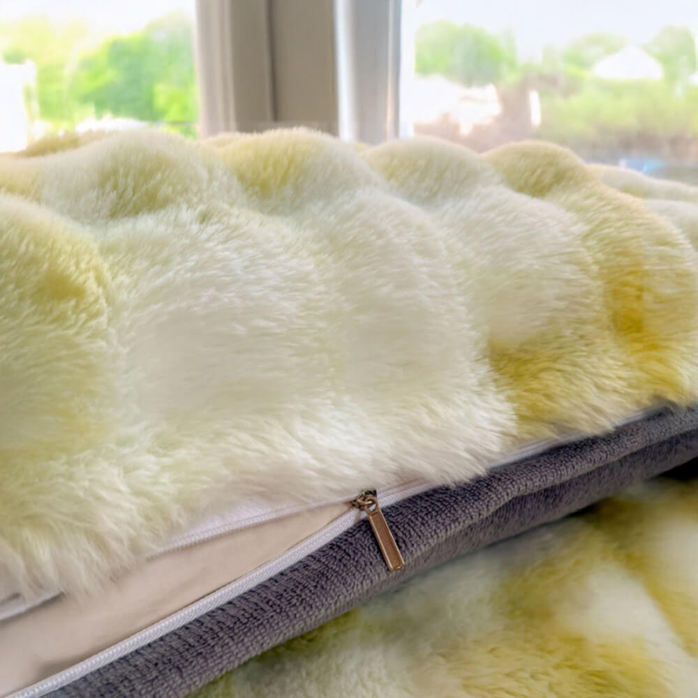 Oreiller coussin confortable en fausse fourrure de lapin à bulles pour tête de lit