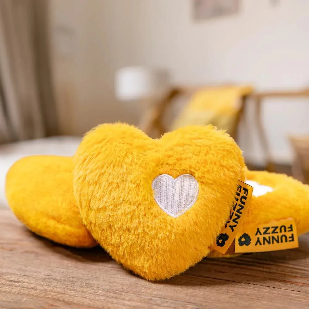 Jouet grinçant en peluche pour chien forme cœur FUNNYFUZZY-Exclusif app