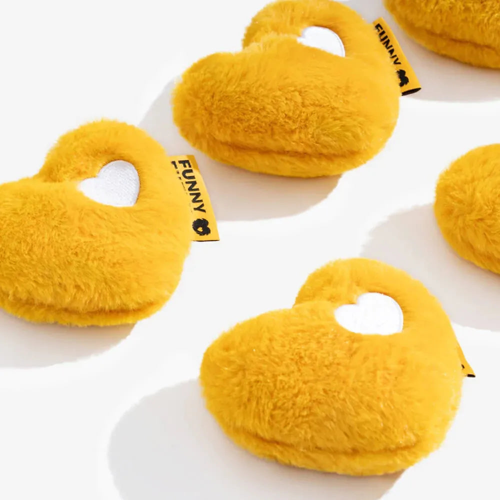 Jouet grinçant en peluche pour chien forme cœur FUNNYFUZZY-Exclusif app