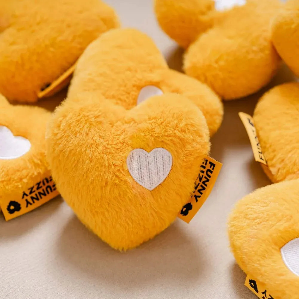 Jouet grinçant en peluche pour chien forme cœur FUNNYFUZZY-Exclusif app