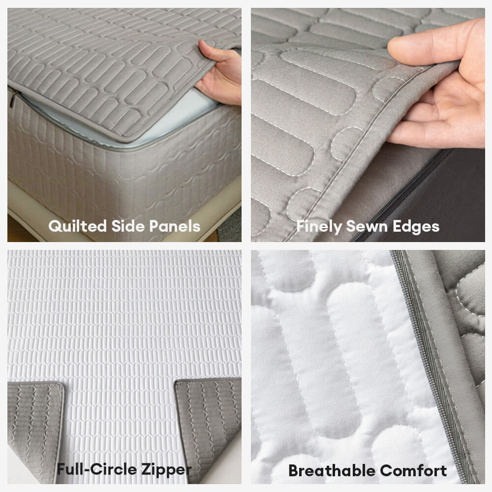 Protège-matelas imperméable à zip doux et antibactérien enveloppant