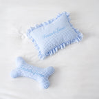 Lit pour chien et chat en tissu vichy doux lavable avec coussins