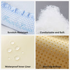 Lit pour chien et chat en tissu vichy doux lavable avec coussins