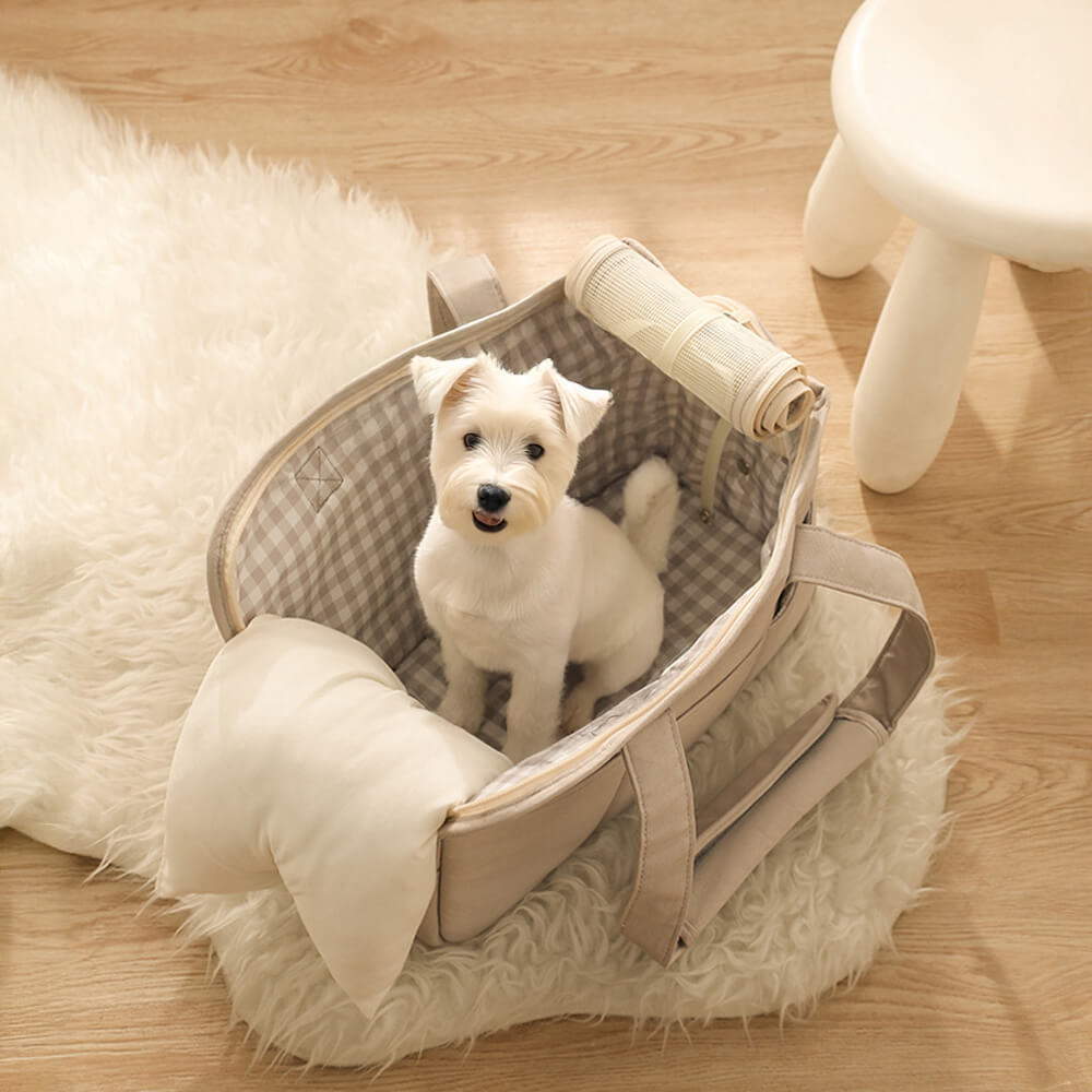 Sac de transport pour chien et chat en tartan tendance pratique pour les voyages