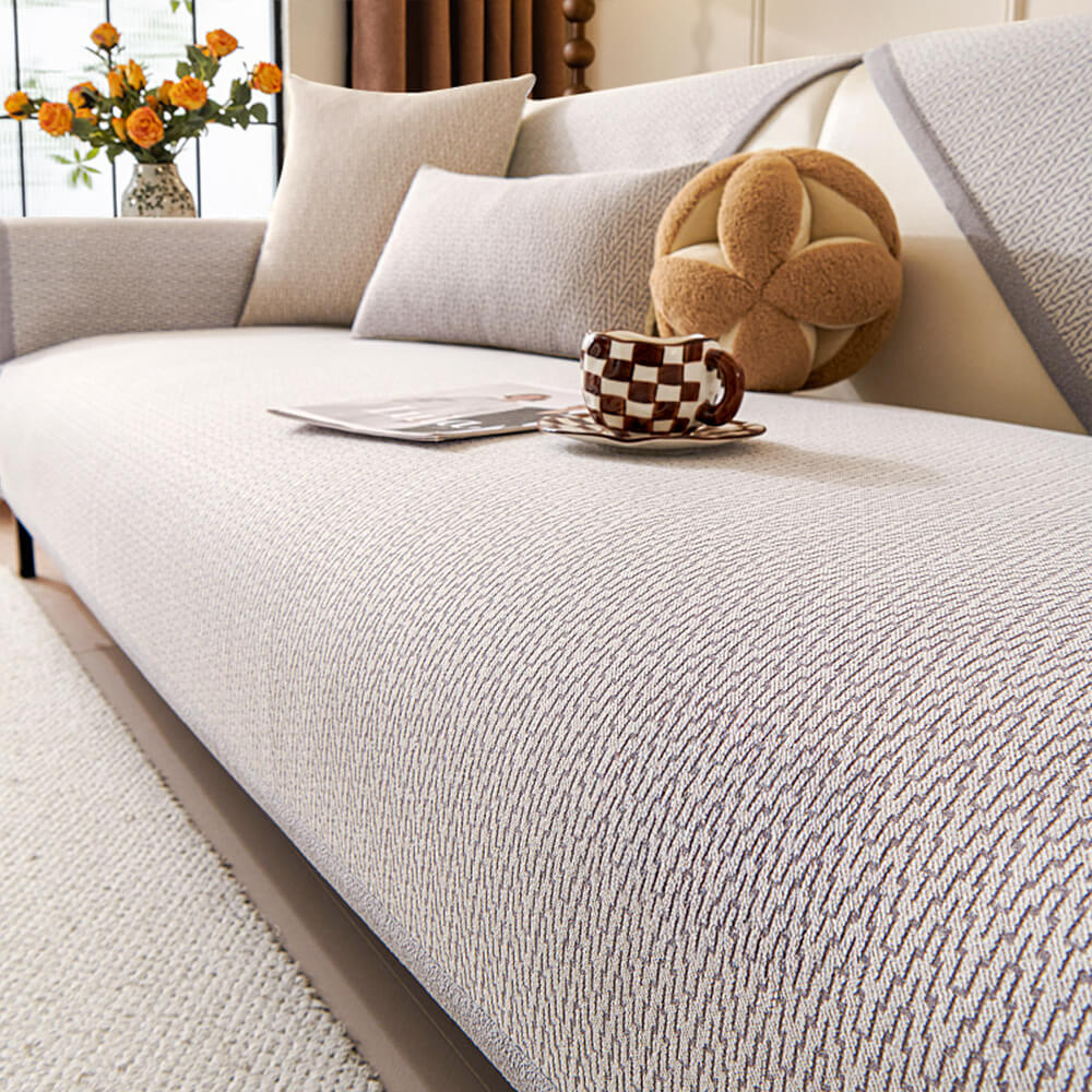 Housse de canapé antidérapante en tissu chenille résistant aux griffes pour intérieur minimaliste