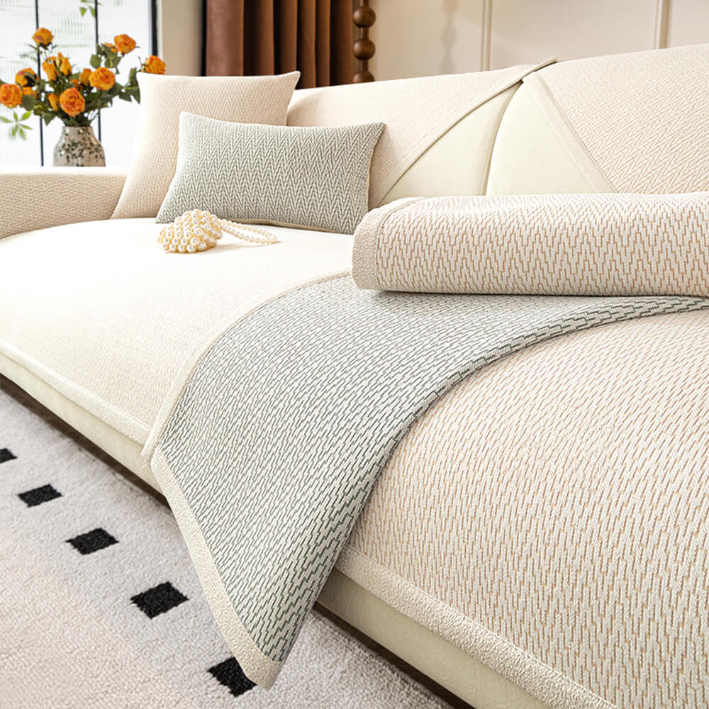 Housse de canapé antidérapante en tissu chenille résistant aux griffes pour intérieur minimaliste