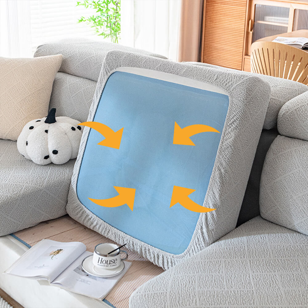 Housse de canapé extensible en velours jacquard à motifs diamants