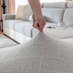 Housse de canapé extensible en velours jacquard à motifs diamants