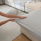 Housse de canapé extensible en velours jacquard à motifs diamants