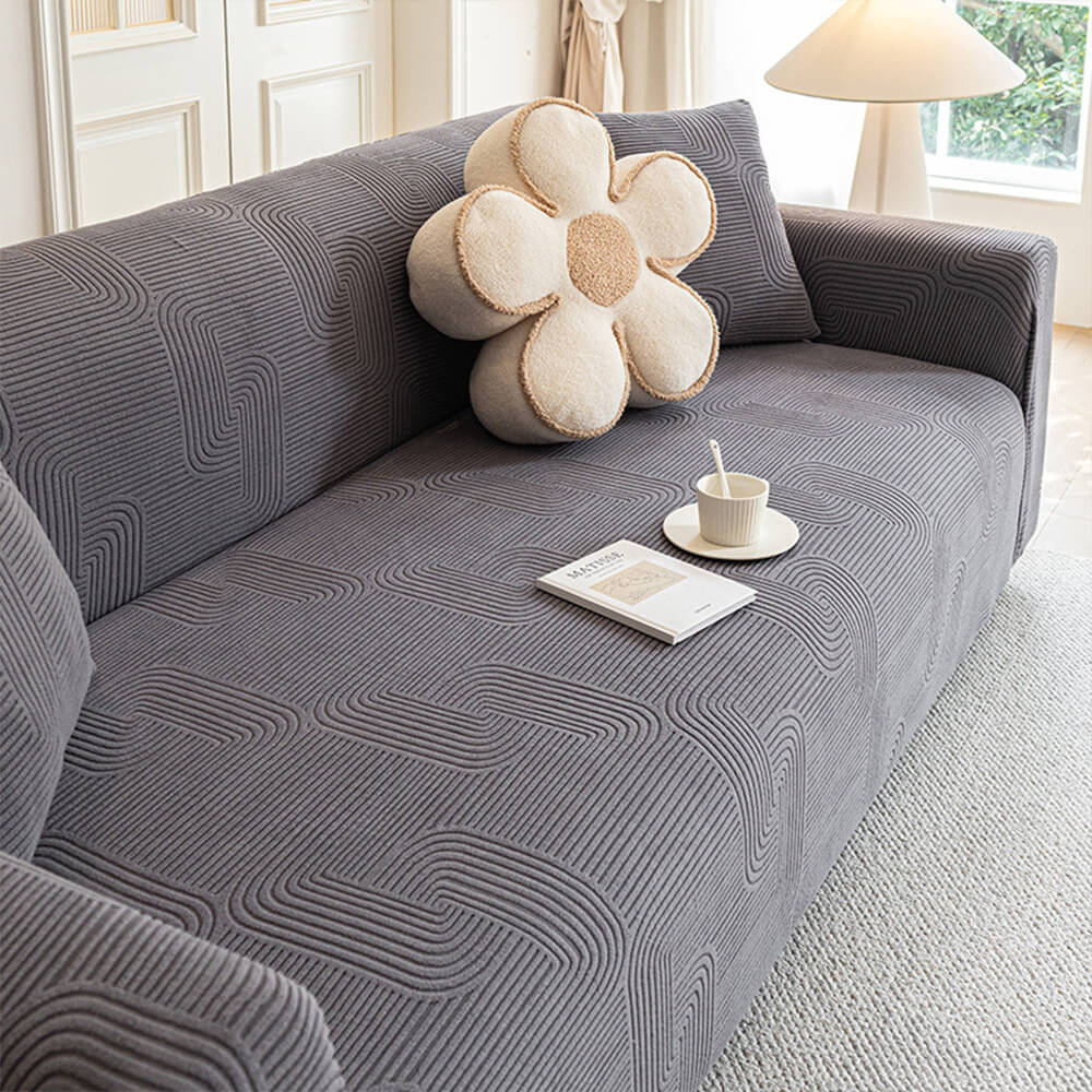 Housse de canapé élastique anti-rayures en polaire toutes saisons à enveloppe complète