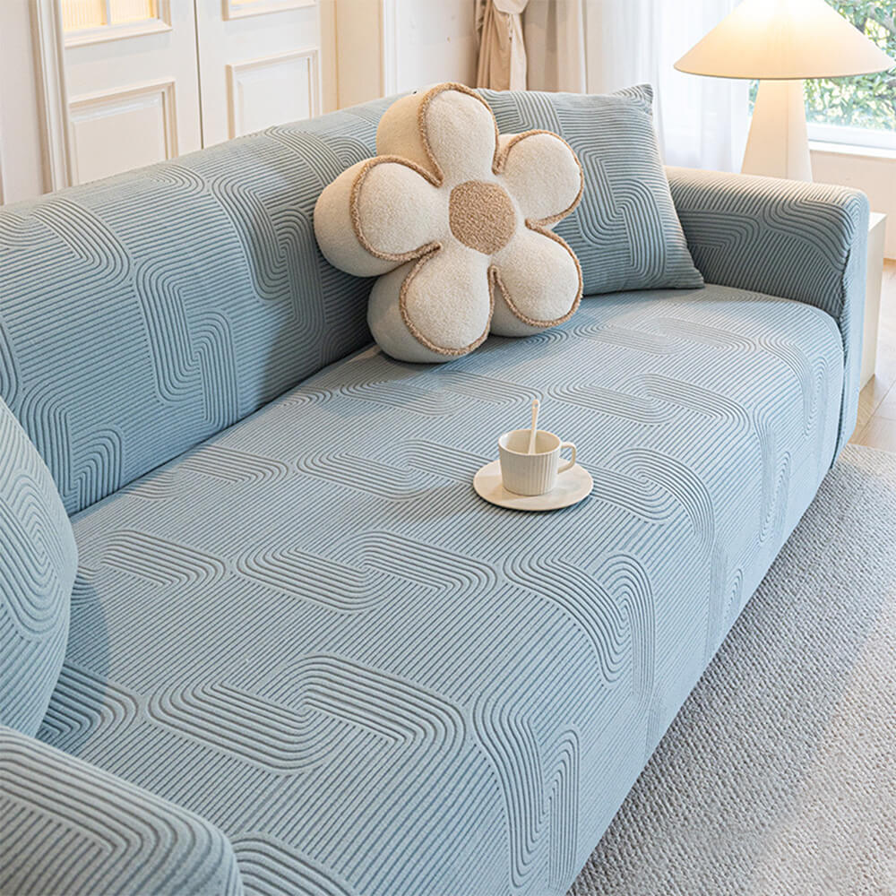 Housse de canapé élastique anti-rayures en polaire toutes saisons à enveloppe complète