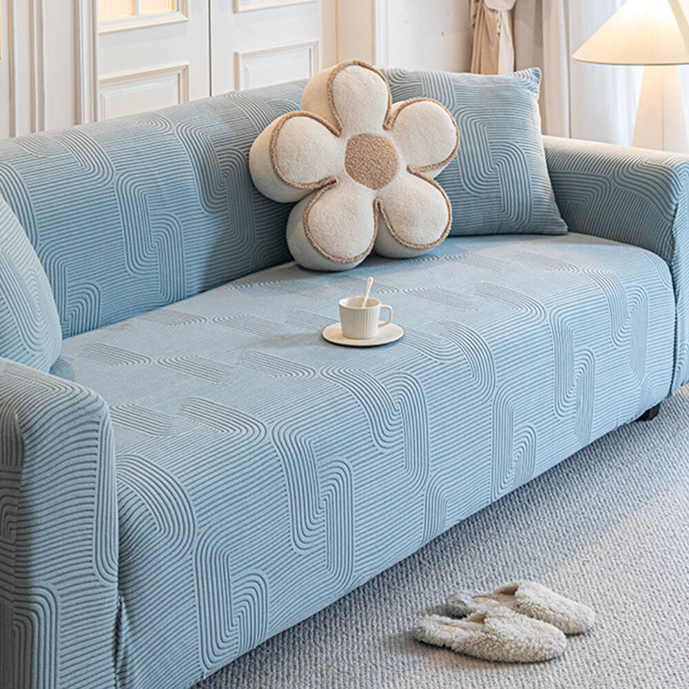 Housse de canapé élastique anti-rayures en polaire toutes saisons à enveloppe complète