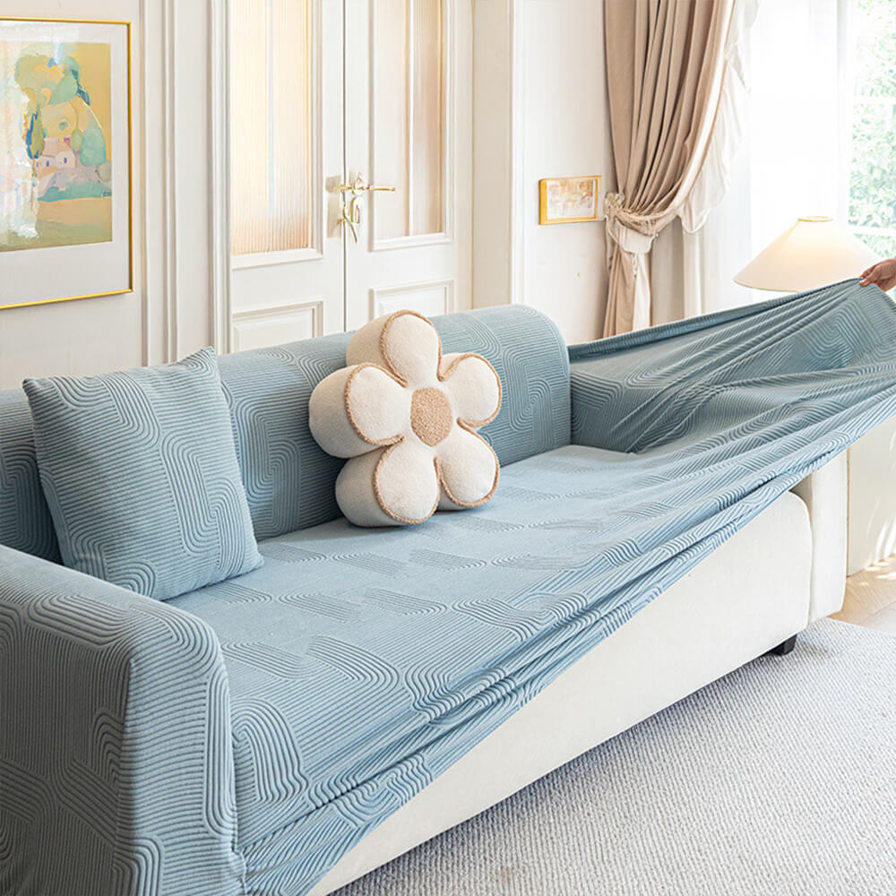 Housse de canapé élastique anti-rayures en polaire toutes saisons à enveloppe complète