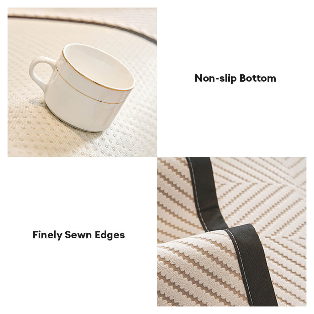 Housse de canapé en polaire douce au toucher à chevrons bicolores