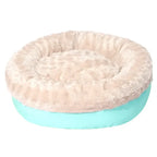 Lit donut pour chien et chat en fausse fourrure de lapin duveteux et chaud