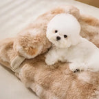 Oreiller lit pour chien en peluche moelleuse confortable pour un sommeil profond