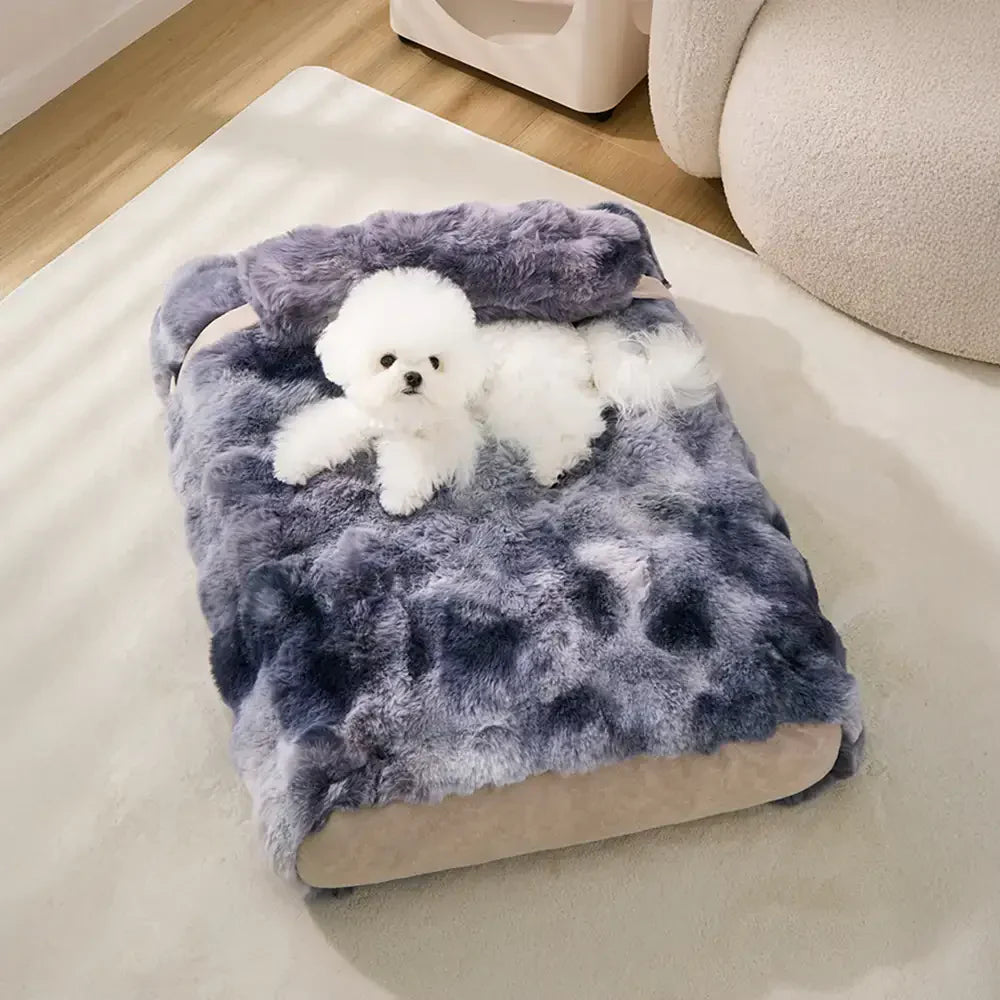 Oreiller lit pour chien en peluche moelleuse confortable pour un sommeil profond
