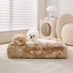 Oreiller lit pour chien en peluche moelleuse confortable pour un sommeil profond