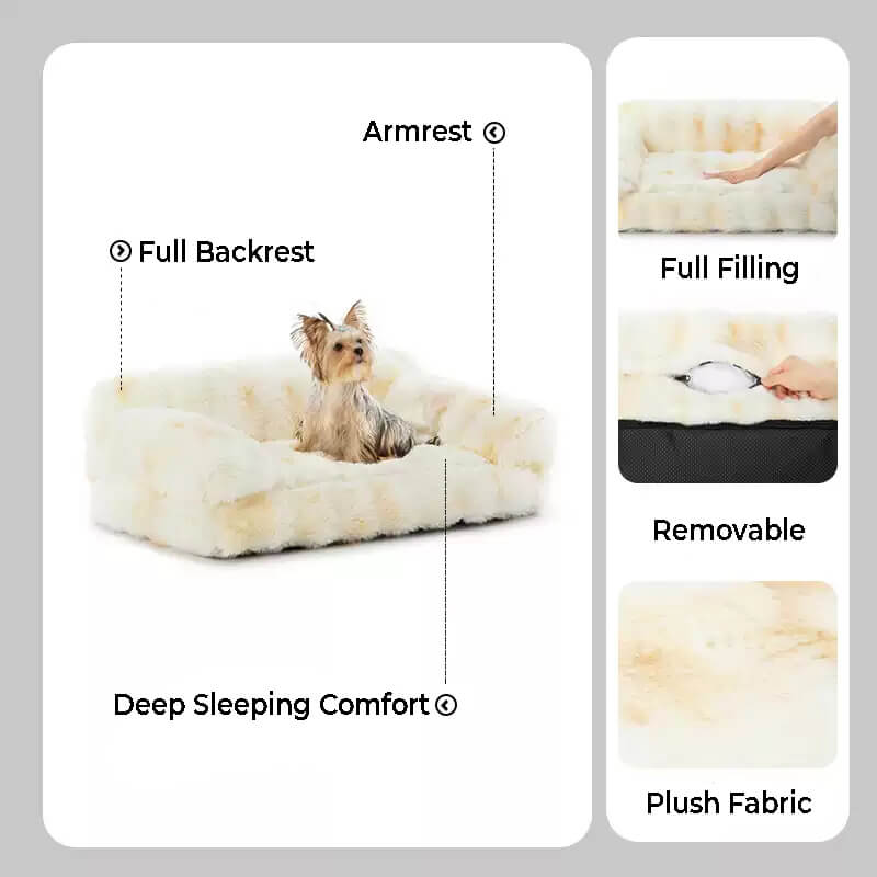 Canapé pour chat en peluche épaisse et douillette apaisante