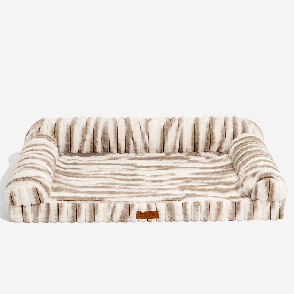 Lit orthopédique pour chien avec coussin moelleux à rayures luxe et confort