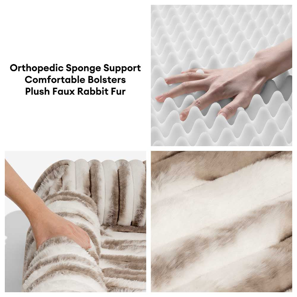 Lit orthopédique pour chien avec coussin moelleux à rayures luxe et confort