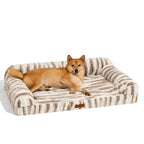 Lit orthopédique pour chien avec coussin moelleux à rayures luxe et confort